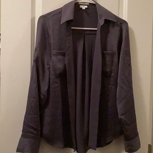 Charcoal satin feel button down portofino